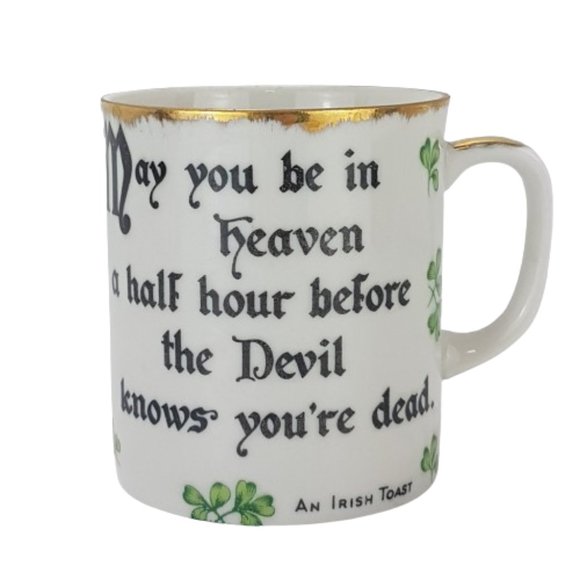 Vintage Other - Vintage JAPAN Irish Toast Mug Teacup "May you be a half hour in heaven" shamrock